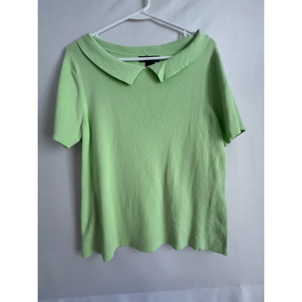 Vintage Good Clothes Sweater Womens Large Green Boat Neck Granny Cottage Teacher